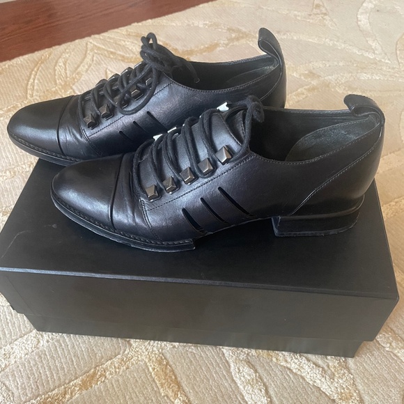 Black Alexander Wang lace up shoe with cut outs - Picture 1 of 10